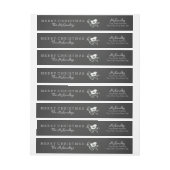 Gray Scrolls Chalkboard Holiday Wraparound Label (Bogen)