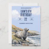 Gray Seal Birthday Invitation Einladung (Vorderseite)