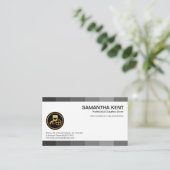 Gray Shade Stripes Personaleinstellung Visitenkarte (Stehend Vorderseite)