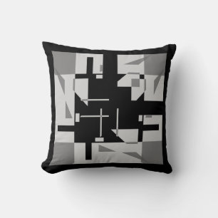 Gray Shades Black 4 Corner Kleine Formen Labyrinth Kissen