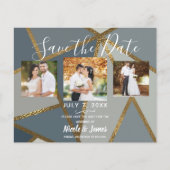 Gray Shades & Bronze Modern Wedding retten das Dat (Vorderseite)