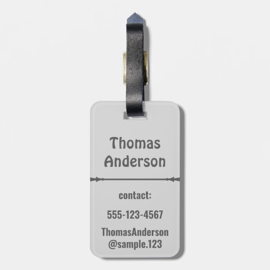 Gray Shades Color Blocks Gepäckanhänger (Rückseite vertikal)