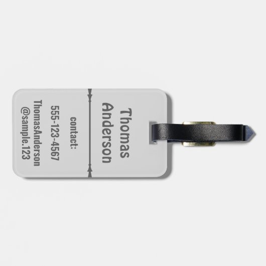 Gray Shades Color Blocks Gepäckanhänger (Rückseite horizontal)