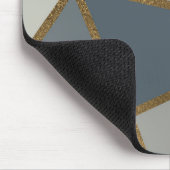 Gray Shades & Gold Bronze Geometric Chic Mouse Pad Mousepad (Ecke)