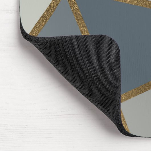 Gray Shades & Gold Bronze Geometric Chic Mouse Pad Mousepad (Ecke)
