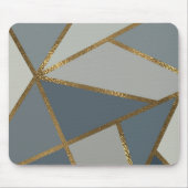 Gray Shades & Gold Bronze Geometric Chic Mouse Pad Mousepad (Vorne)