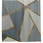 Gray Shades Neutral Gold Bronze Geometric Duschvorhang (Vorderseite)