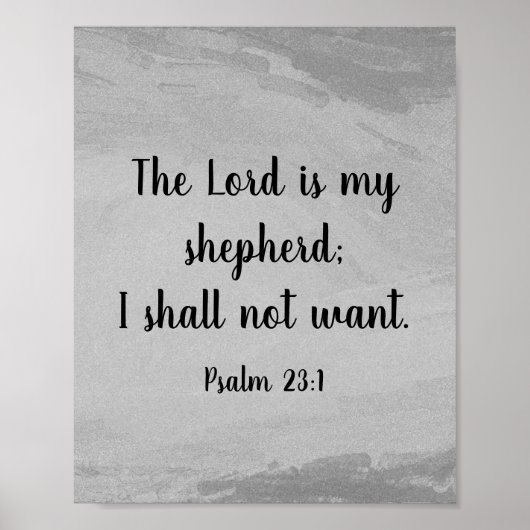 Gray Shades Psalm 23:1 Bibelzifferplakat Poster (Vorne)