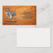 Gray Shaggy Dog | Holzrahmen Visitenkarte (Vorne/Hinten)