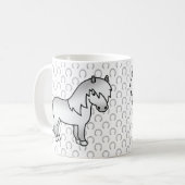 Gray Shetland Pony Niedlicher Cartoon Illustration Kaffeetasse (Vorderseite Links)