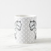 Gray Shetland Pony Niedlicher Cartoon Illustration Kaffeetasse (Mittel)