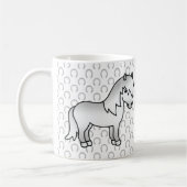 Gray Shetland Pony Niedlicher Cartoon Illustration Kaffeetasse (Links)