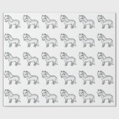 Gray Shetland Pony Niedlicher Cartoon Pony Pattern Geschenkpapier (Flach)