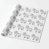 Gray Shetland Pony Niedlicher Cartoon Pony Pattern Geschenkpapier (Ungerollt)