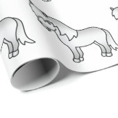 Gray Shetland Pony Niedlicher Cartoon Pony Pattern Geschenkpapier (Rolleneckpunkt)