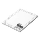 Gray Shih Tzu Niedlich Cartoon Dog Illustration Notizblock (Rotiert)