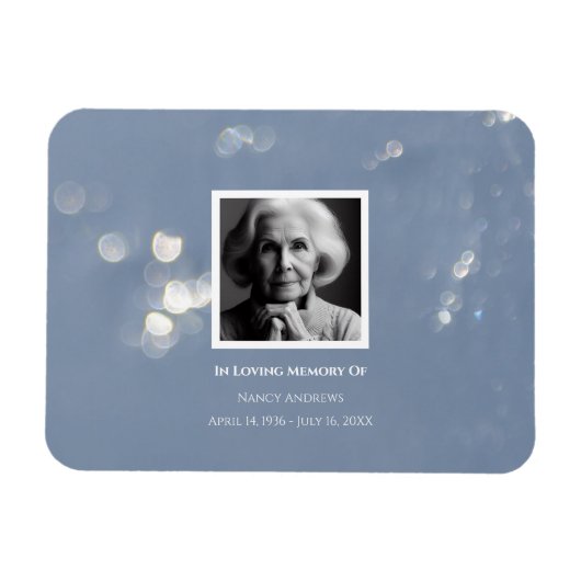 Gray Shimmer Beerdigung Gedenkstätte Magnet (Horizontal)