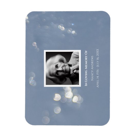 Gray Shimmer Beerdigung Gedenkstätte Magnet (Vertikal)