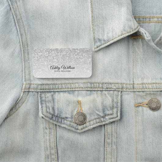 Gray Shiny Glitzer Namensschild (Beispiel)