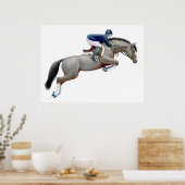 Gray Show Jumping Horse Print Poster (Küche)