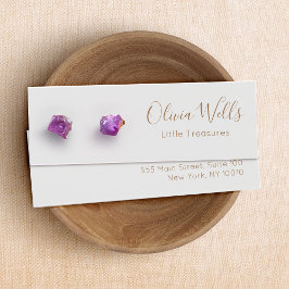 Gray Signature Script Stud Earring Display Card