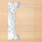Gray Silver Agate Erste Heilige Kommune Acryleinladungen (Vorderseite)