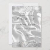 Gray Silver Agate White Silk Wedding Einladung (Vorderseite)