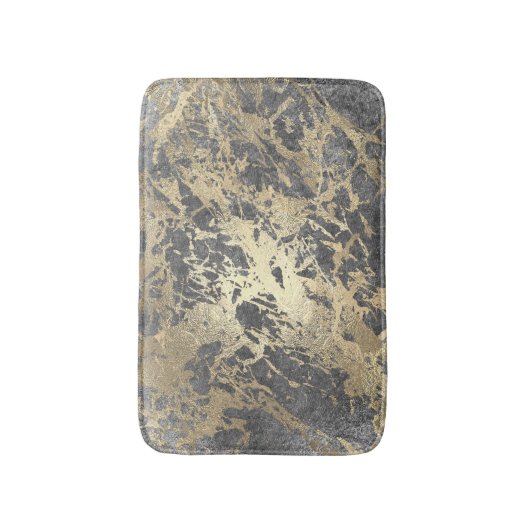 Gray Silver Champaigne Imitate Gold Marmor Strok Badematte (Vorderseite Vertikal)