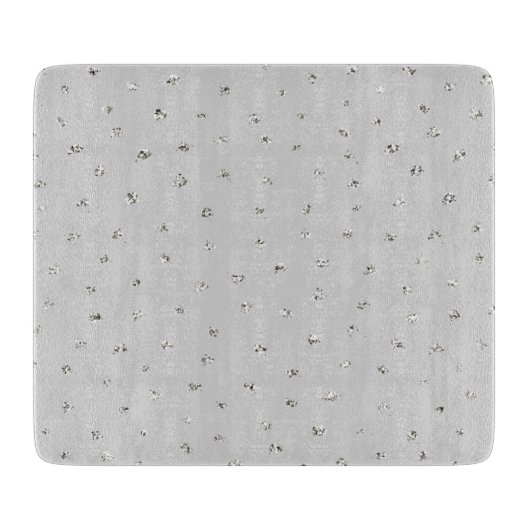 Gray Silver Confetti Schneidebrett (Vorderseite)