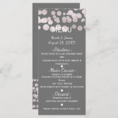 Gray Silver Dots Elegante Glam Wedding Menu Card Menükarte (Vorne/Hinten)