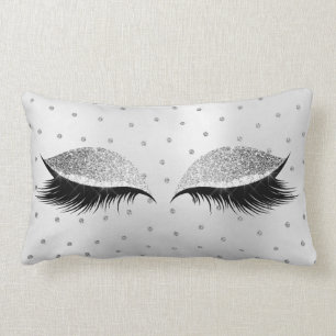 Gray Silver Glitzer Eyes Makeup Lashes Swarovski Lendenkissen