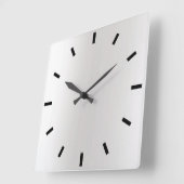 Gray Silver Graphite Ombre Minimal Black Quadratische Wanduhr (Winkel)