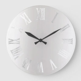 Gray Silver Gray Black Metal Minimal römische Zahl Große Wanduhr