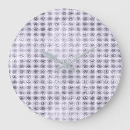 Gray Silver Lila Sequin Diamond Funkelnd Große Wanduhr (Vorderseite)