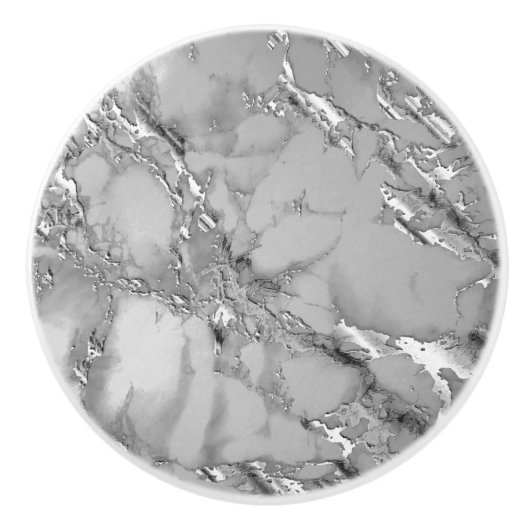 Gray Silver Marble Keramikknauf (Vorderseite)