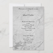 Gray Silver Marble Print Simple Wedding Einladung (Vorderseite)