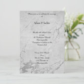 Gray Silver Marble Print Simple Wedding Einladung (Stehend Vorderseite)