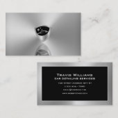 Gray silver metallic logo car detailing visitenkarte (Vorne/Hinten)