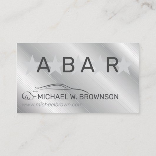 Gray Silver Minimal Driver Car Auto Visitenkarte (Rückseite)