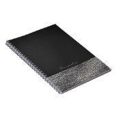 Gray & Silver Modern Glam Sequins Chic Elegante Notizblock (Rechte Seite)