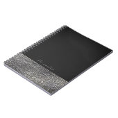 Gray & Silver Modern Glam Sequins Chic Elegante Notizblock (Linke Seite)