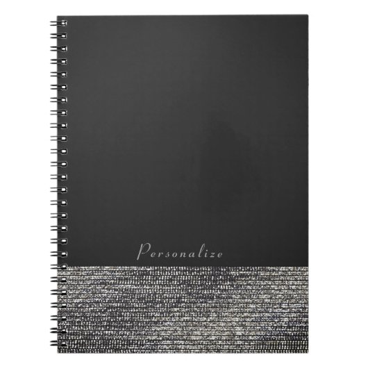 Gray & Silver Modern Glam Sequins Chic Elegante Notizblock (Vorderseite)