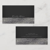 Gray & Silver Modern Glam Sequins Chic Elegante Visitenkarte (Vorne/Hinten)
