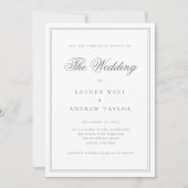 Gray Silver Moderne Minimalistisch die Hochzeit vo Einladung (Vorderseite)