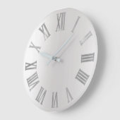 Gray Silver Ombre Metallic römische Zahlen Große Wanduhr (Winkel)
