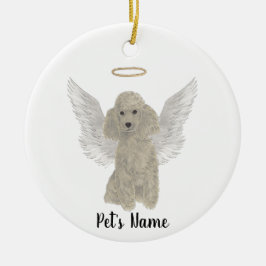 Gray Silver Poodle Beileid Memorial Keramik Ornament