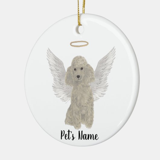 Gray Silver Poodle Beileid Memorial Keramik Ornament (Links)