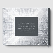 Gray Silver Real Foil Funerary Guest Books Texture Gästebuch (Rückseite)