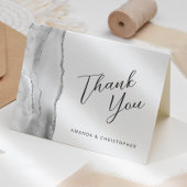 Gray Silver Script Wedding Vielen Dank Karte