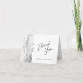 Gray Silver Script Wedding Vielen Dank Karte (Vorderseite)